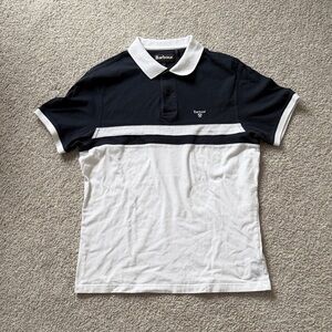 Barbour Navy Blue and White Polo Shirt